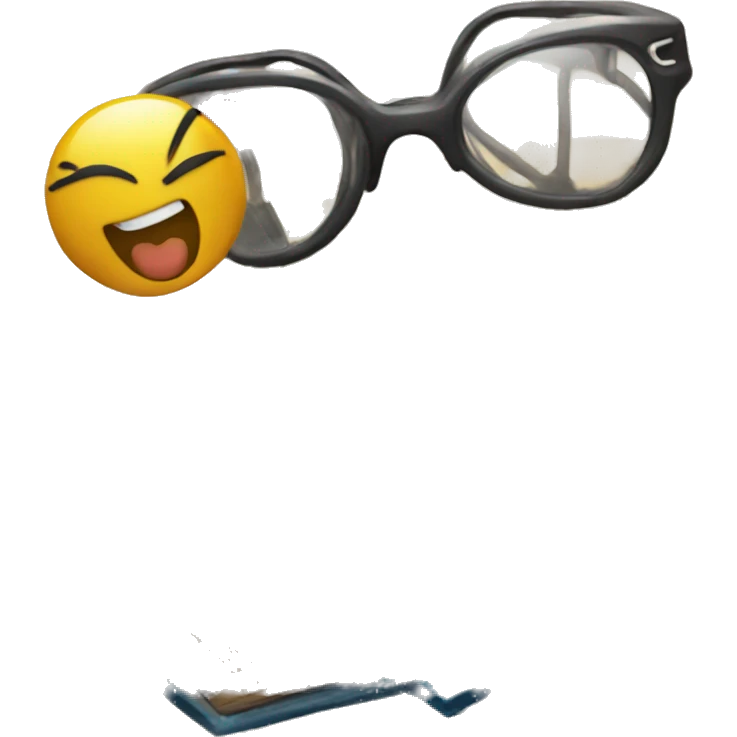 a emoji with glasses, book in hands and a smile emoji