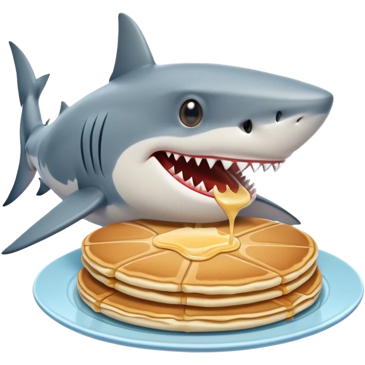 Shark eating pancakes  emoji