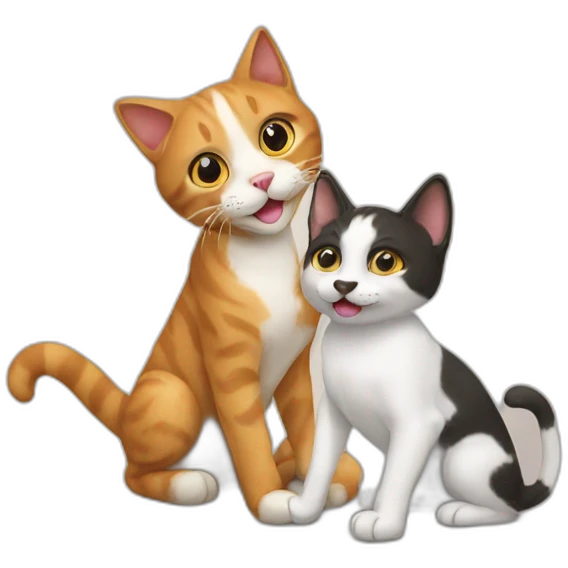 cat playing with a dog emoji