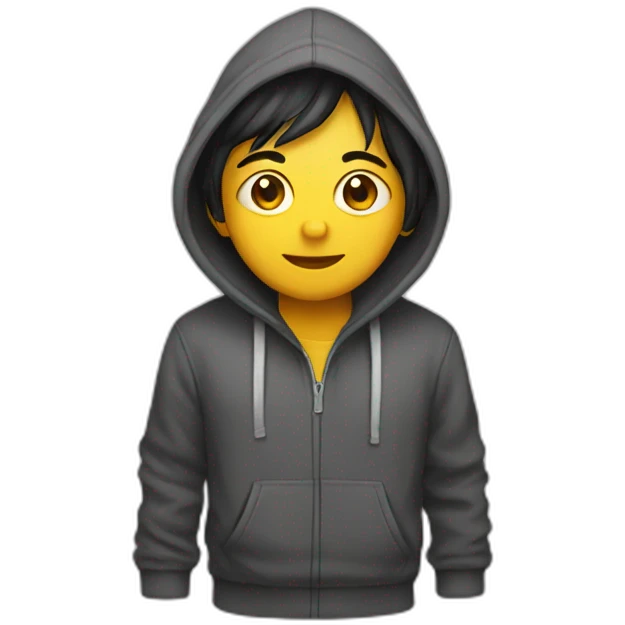 Huy in a hoodie emoji