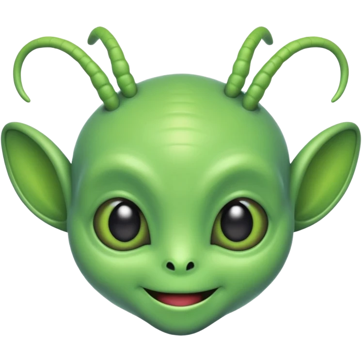 The face of a cute alien with two antennae and two eyes emoji
