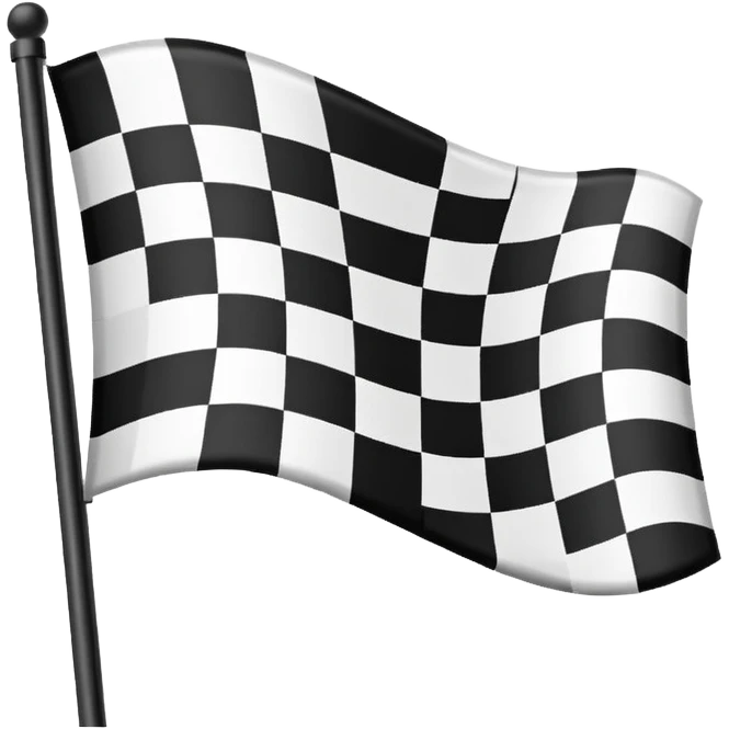 Formula flag black and white emoji