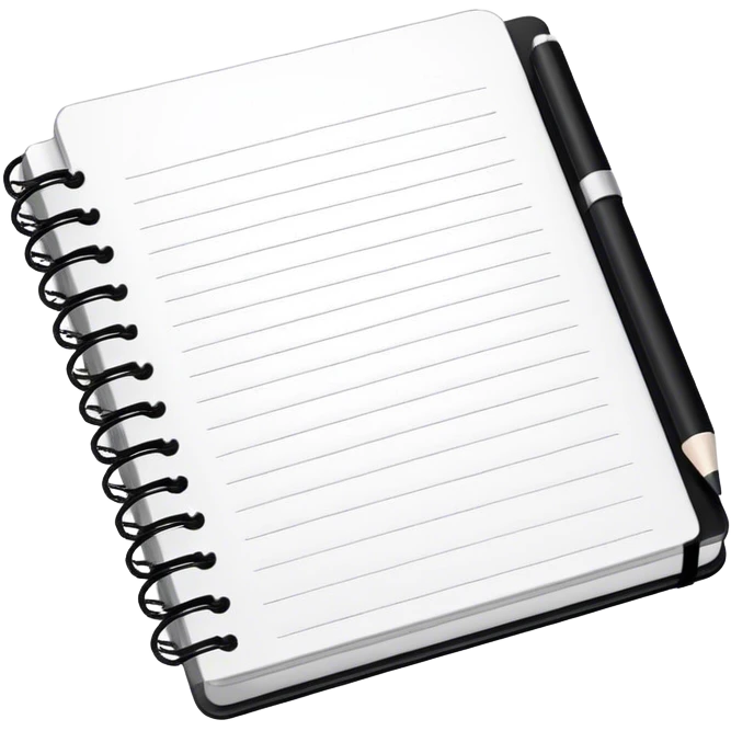 Open Notebook in black and white colors emoji