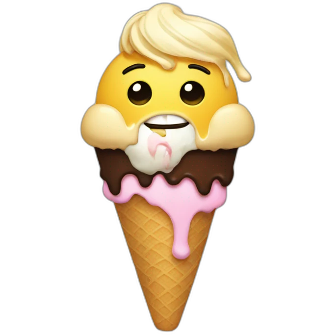 Donald trump with an ice cream\ emoji