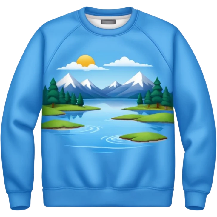 Sweat shirt with small lake design emoji