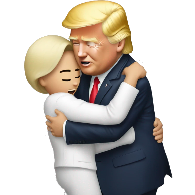 Donald trump hugging Kim Jon ung emoji