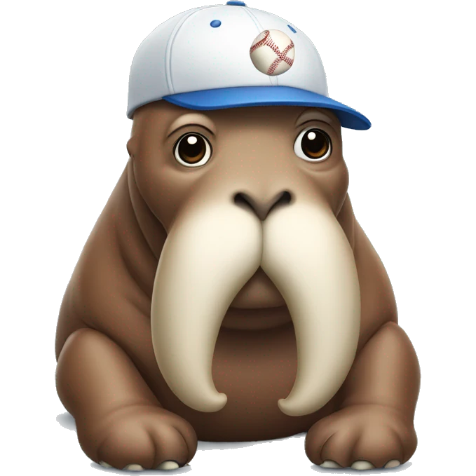 walrus with a baseball cap emoji