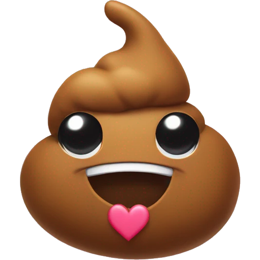 Poo with love hearts  emoji