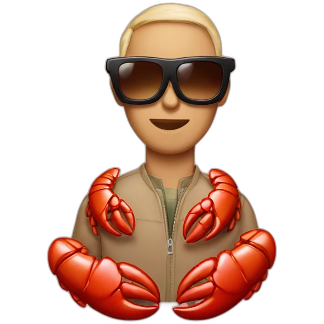The lobster emoji with sunglasses  emoji