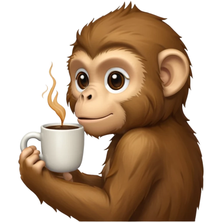 side profile monkey sipping coffee  emoji