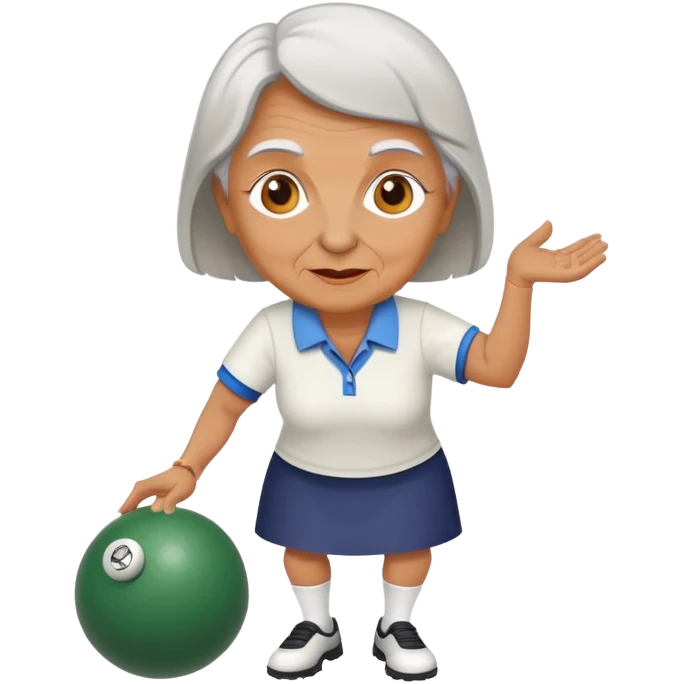 Older Lady playing lawn bowls emoji