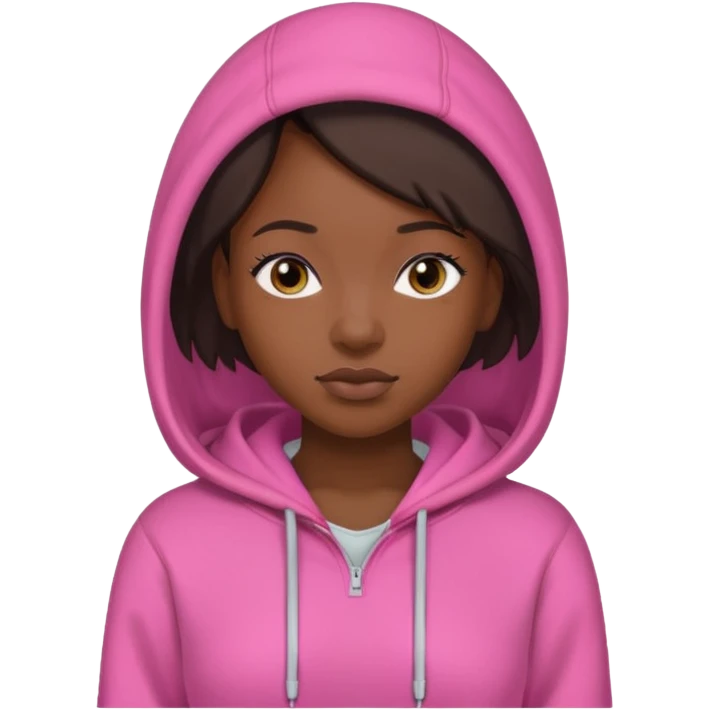 black woman in pink hoodies emoji
