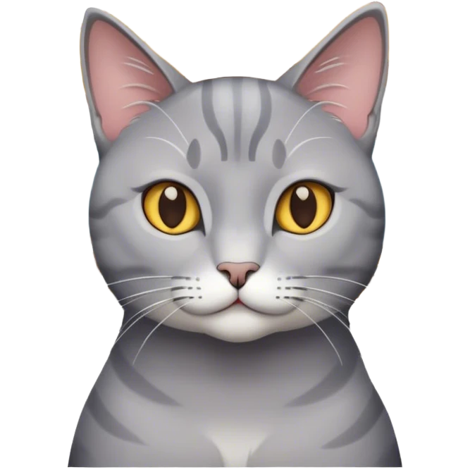Grey cat in front of a restaurant  emoji