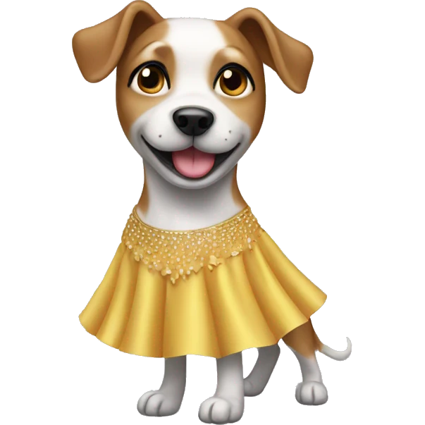 Dog With dance dress emoji