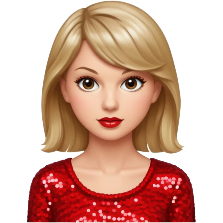 Taylor Swift with red sequin outfit emoji