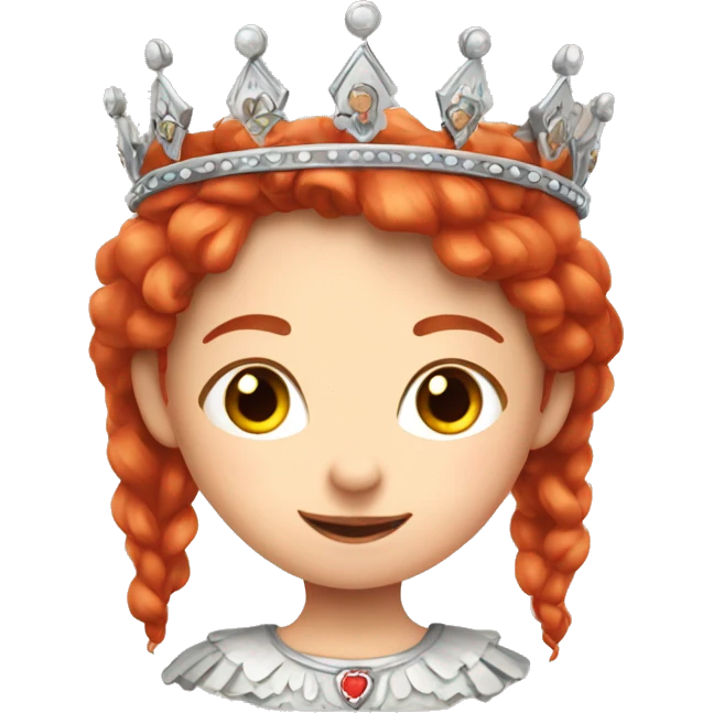 A cute red haired slavic girl with a crown emoji