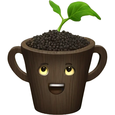 black pepper in wooden cup emoji