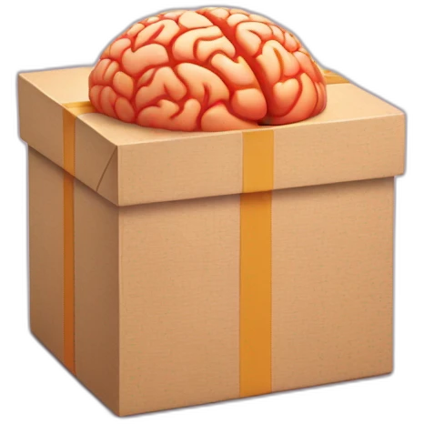 brain gift on box emoji
