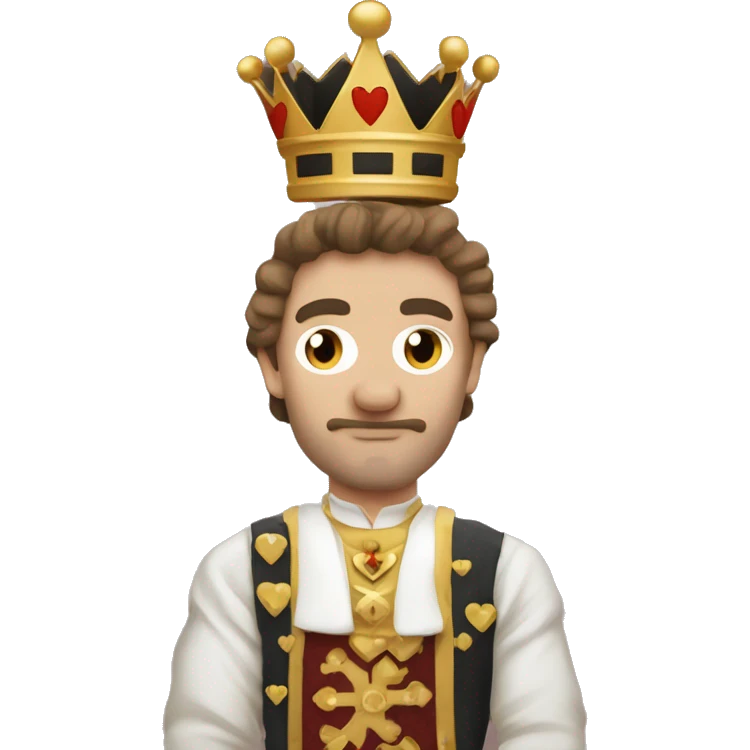 8-bit King of hearts Caucasian emoji