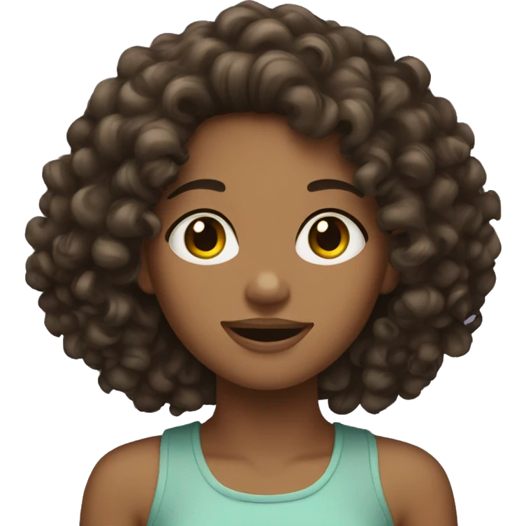 Curly brunette girl emoji