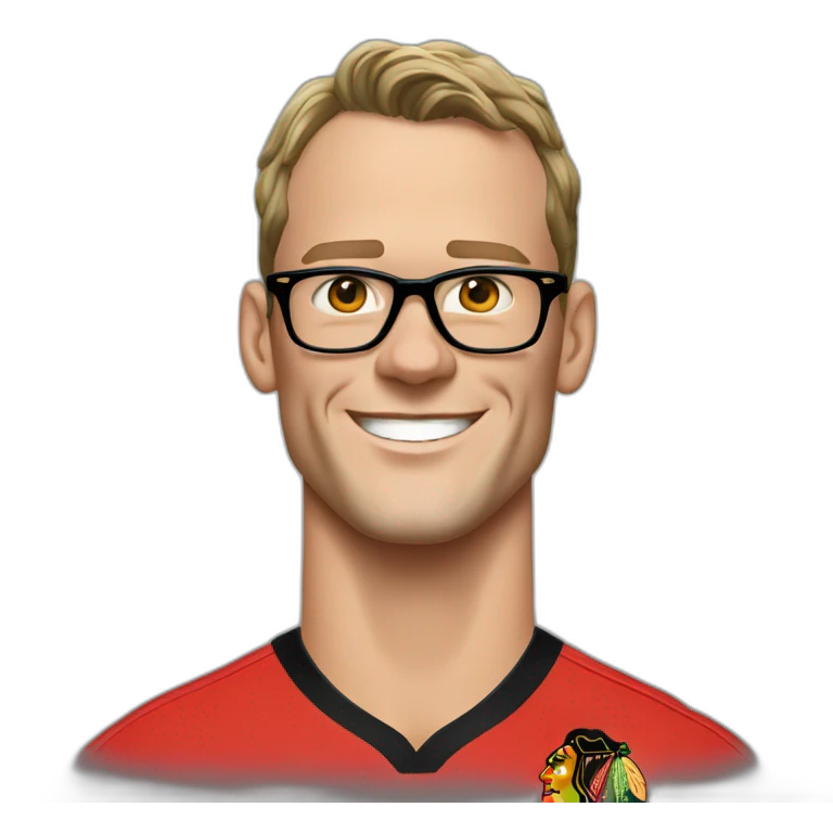 Jonathan Toews wearing glasses as beach bum emoji