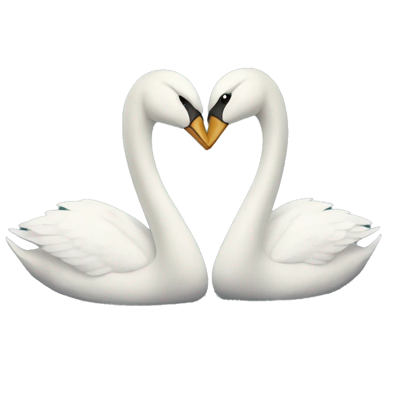 Two swans love emoji