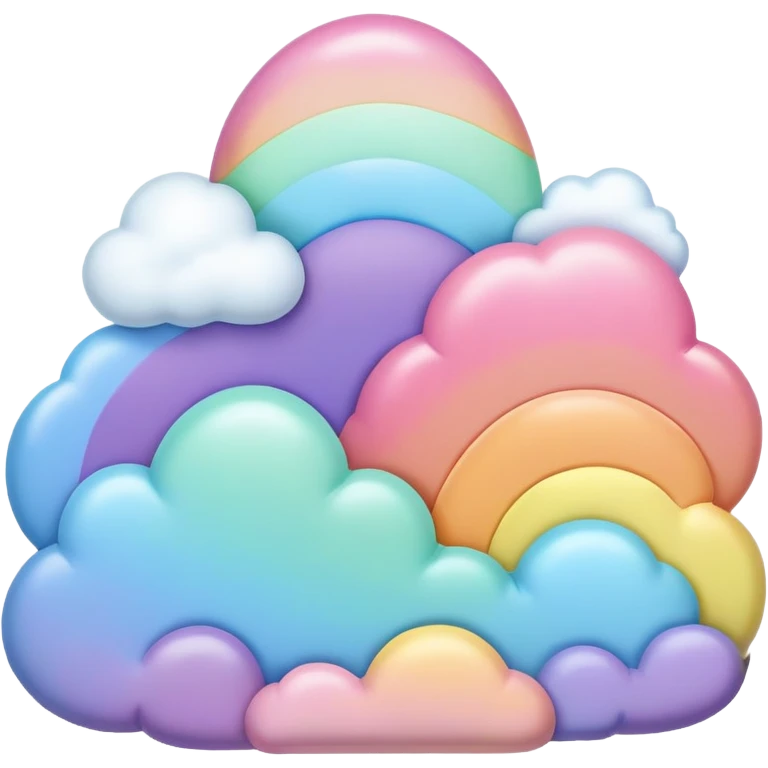 melted pastel rainbow puffy landscape  emoji