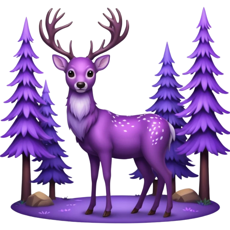 glitter purple deer emoji
