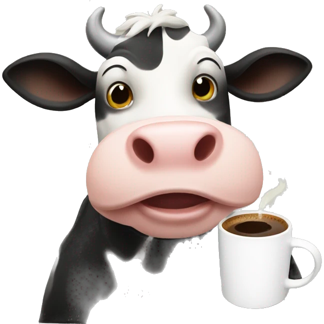 cow drinking coffee emoji