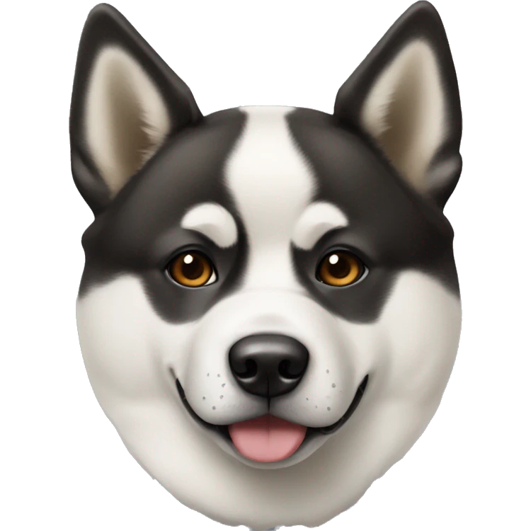 cute american akita black spot on each cheek emoji