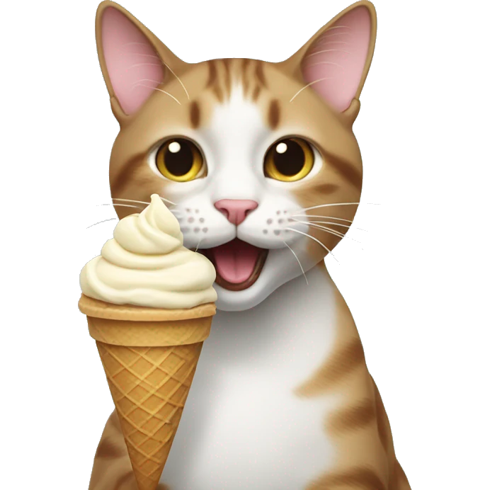 Cat eating ice cream emoji