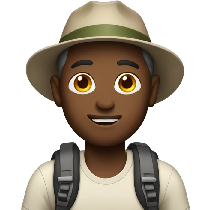 White man hiking emoji