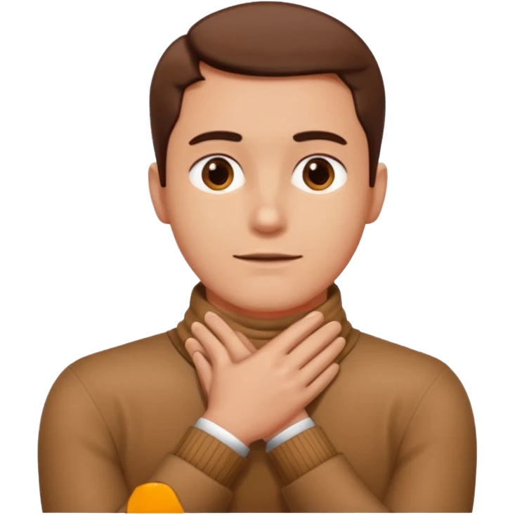 Hands crossed on neck man emoji