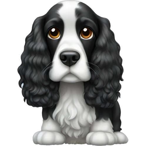 High black and white cocker spaniel emoji