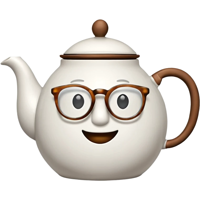 talking teapot with glassess emoji
