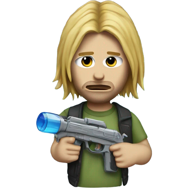 Kurt cobain with water gun next   emoji