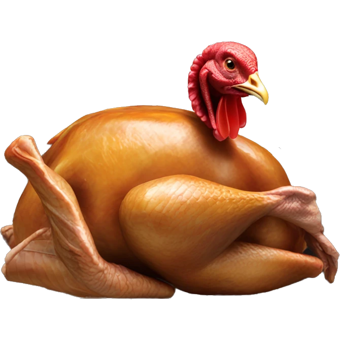 live turkey being pushed in oven emoji