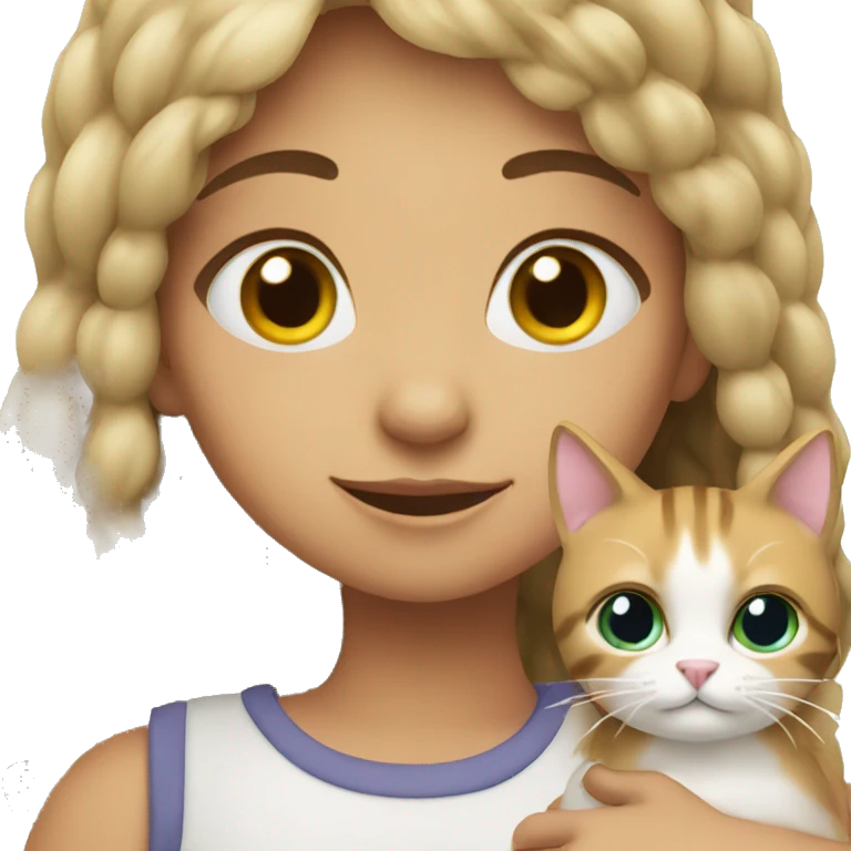 Girl with a cat emoji