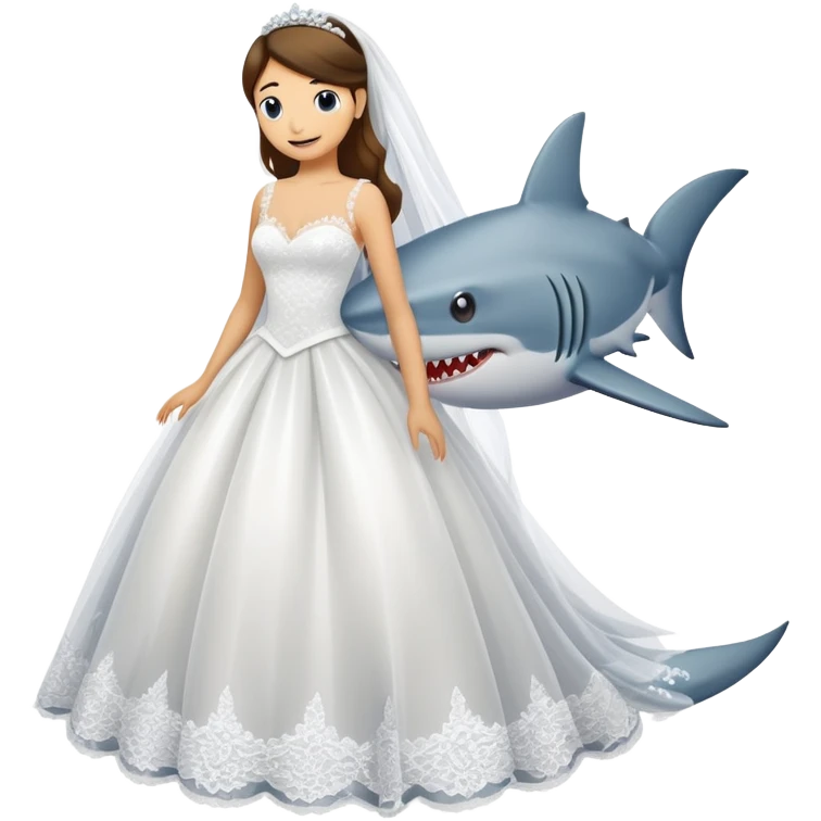 Shark with a wedding dress  emoji