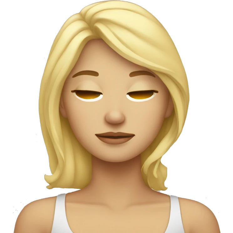 blonde girl sleeping emoji
