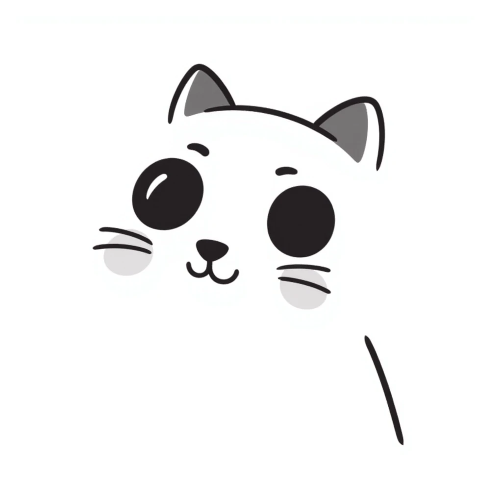 cute white cat with makeup on its face and a little bit of light pink emoji
