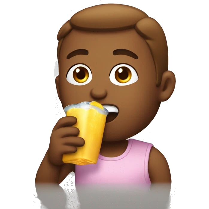 Emoji drinking a juicebox emoji