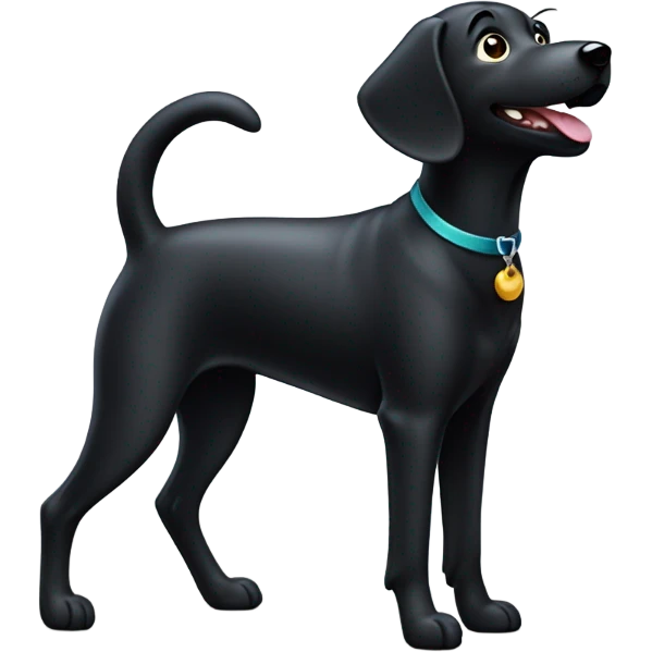 black dog wagging tail emoji