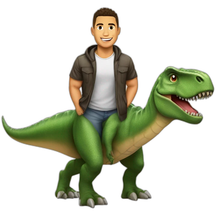 Ronaldo sur un dinosaure  emoji