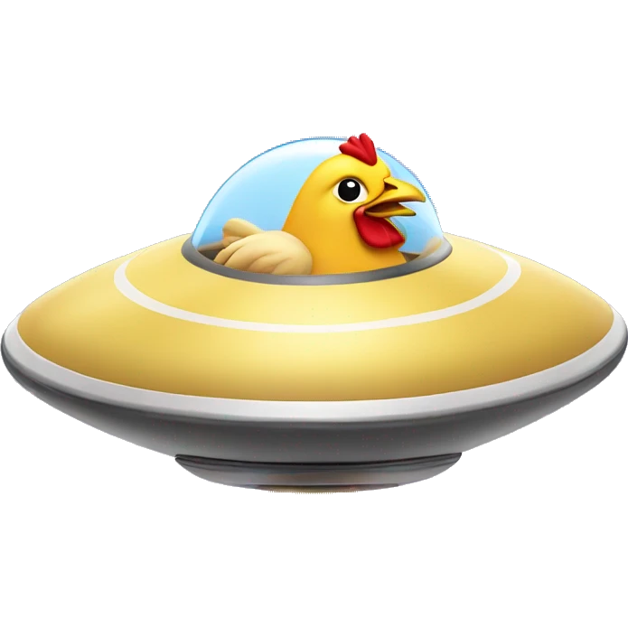 flying saucer with a chicken emoji