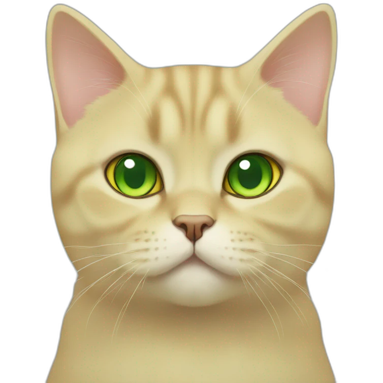 yellow british shorthair cat with green eyes emoji