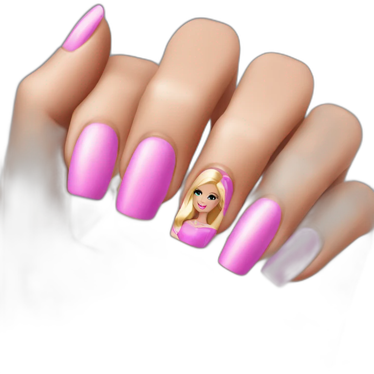 Barbie nails emoji