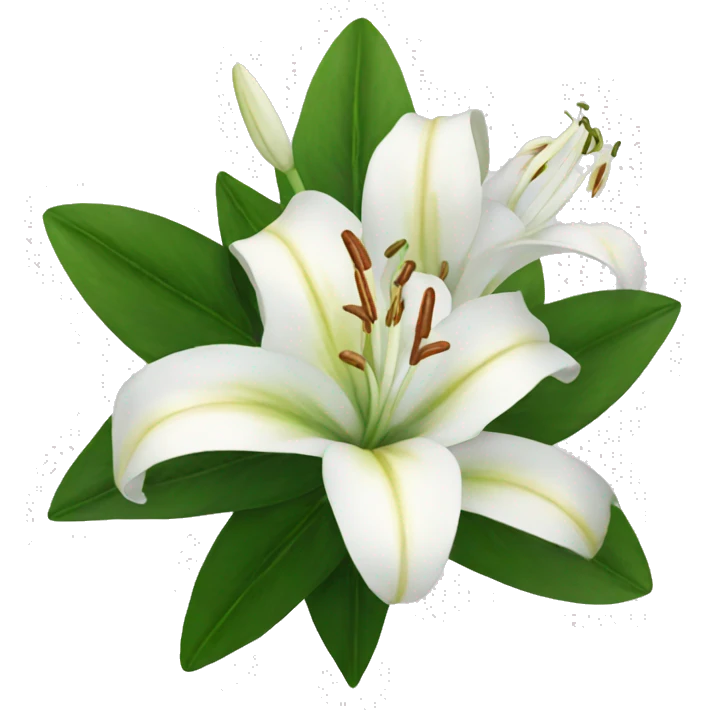 white lilies emoji
