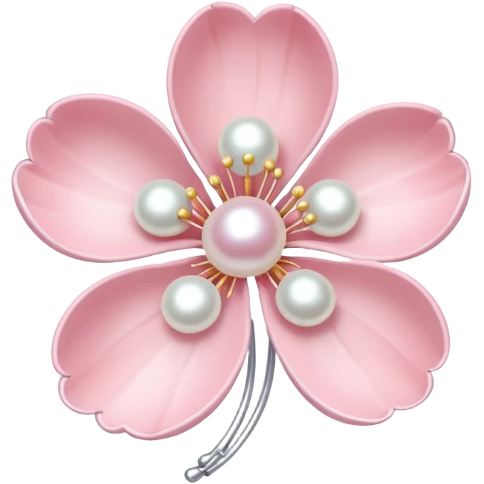 light pastel sakura flower with pearl beaded outline emoji