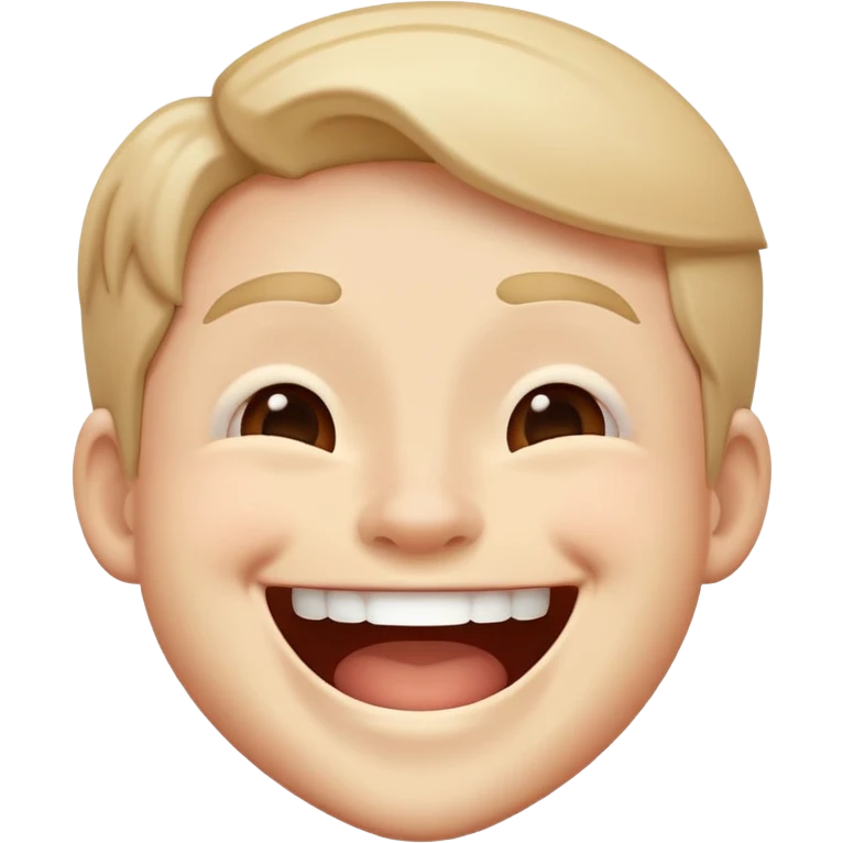 Person laughing to a straight face emoji